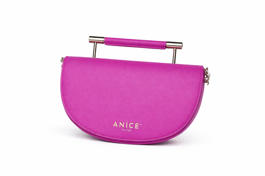 ANiCE’ By Angel SHAKUR Half Moon Metal Top-Handle in Fuschia