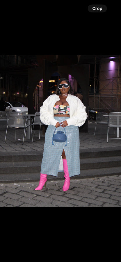  ANiCE’ By Angel Angelou Drawstring Indigo Denim Bucket Bag image 9