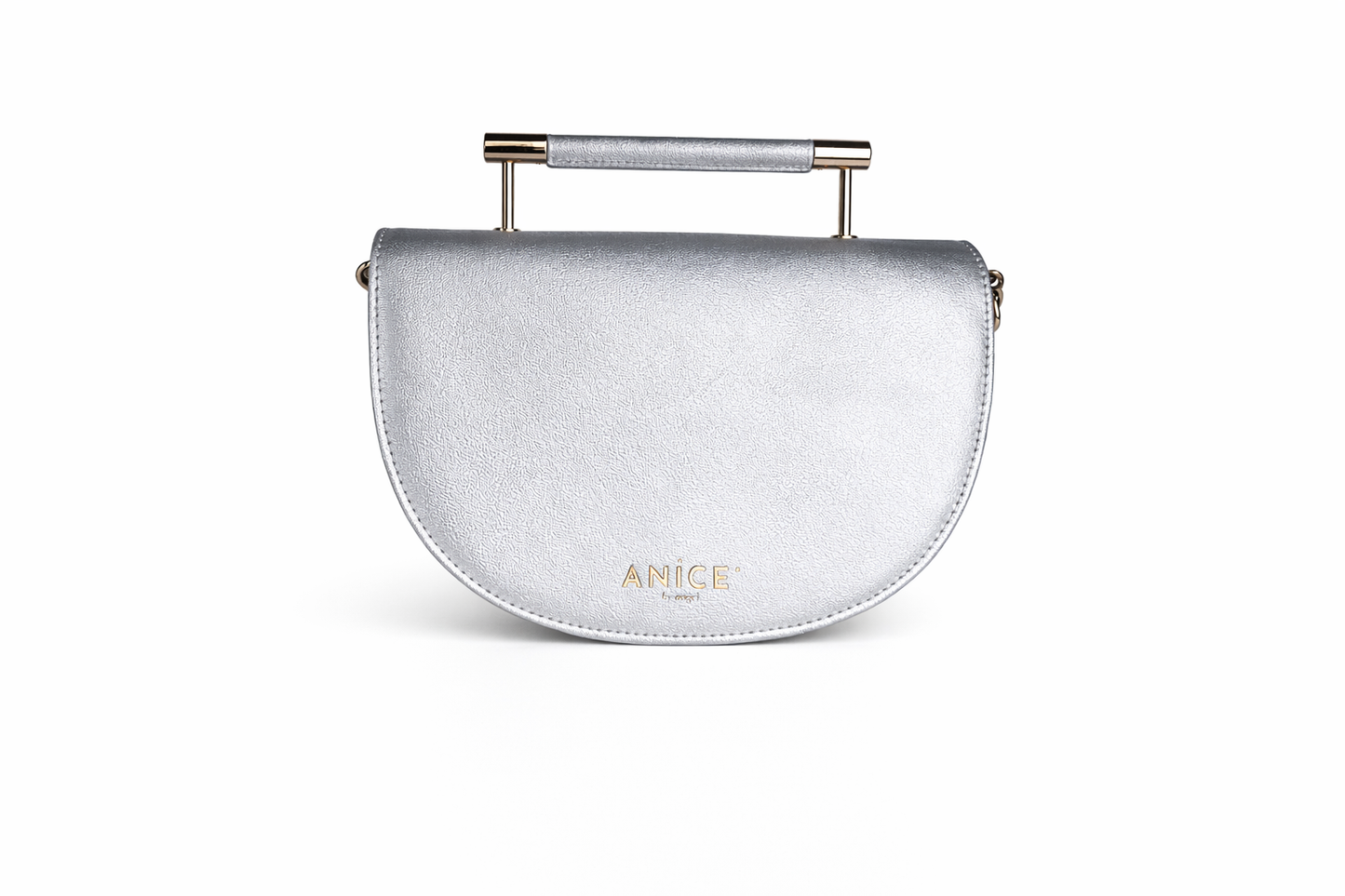 ANiCE’ By Angel SHAKUR Half Moon Metal Top-Handle in Silver