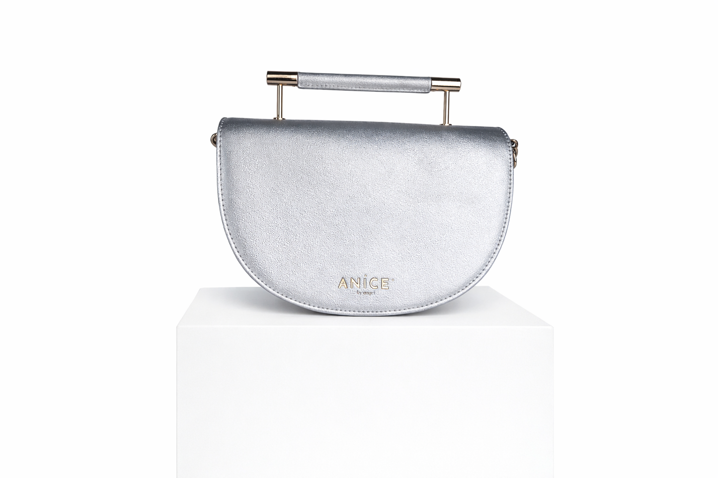 ANiCE’ By Angel SHAKUR Half Moon Metal Top-Handle in Silver