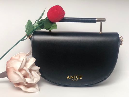 ANiCE’ By Angel SHAKUR Half Moon Metal Leather Top-Handle image 6